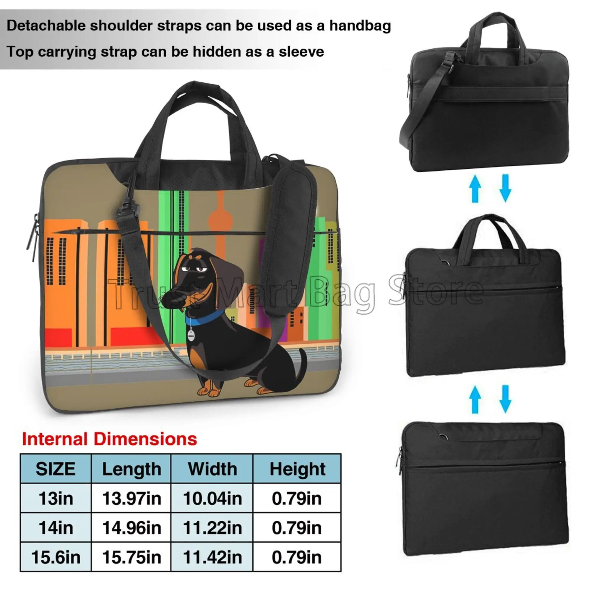 Cute Dachshund Print Laptop Ca - Tablet Shoulder Bag ulasan dan harga