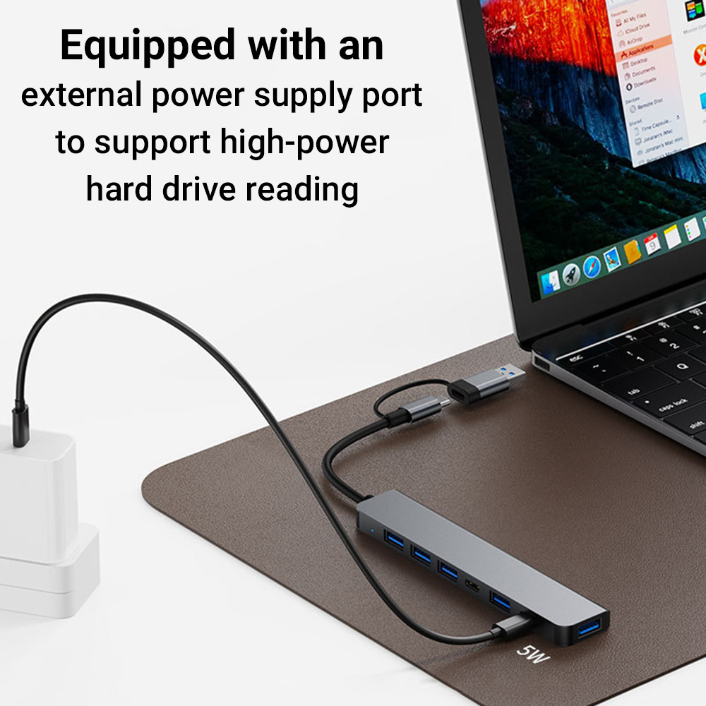 7-in-1 Dual-Head USB-C&USB Doc - Tablet Accessories For Students ulasan dan harga