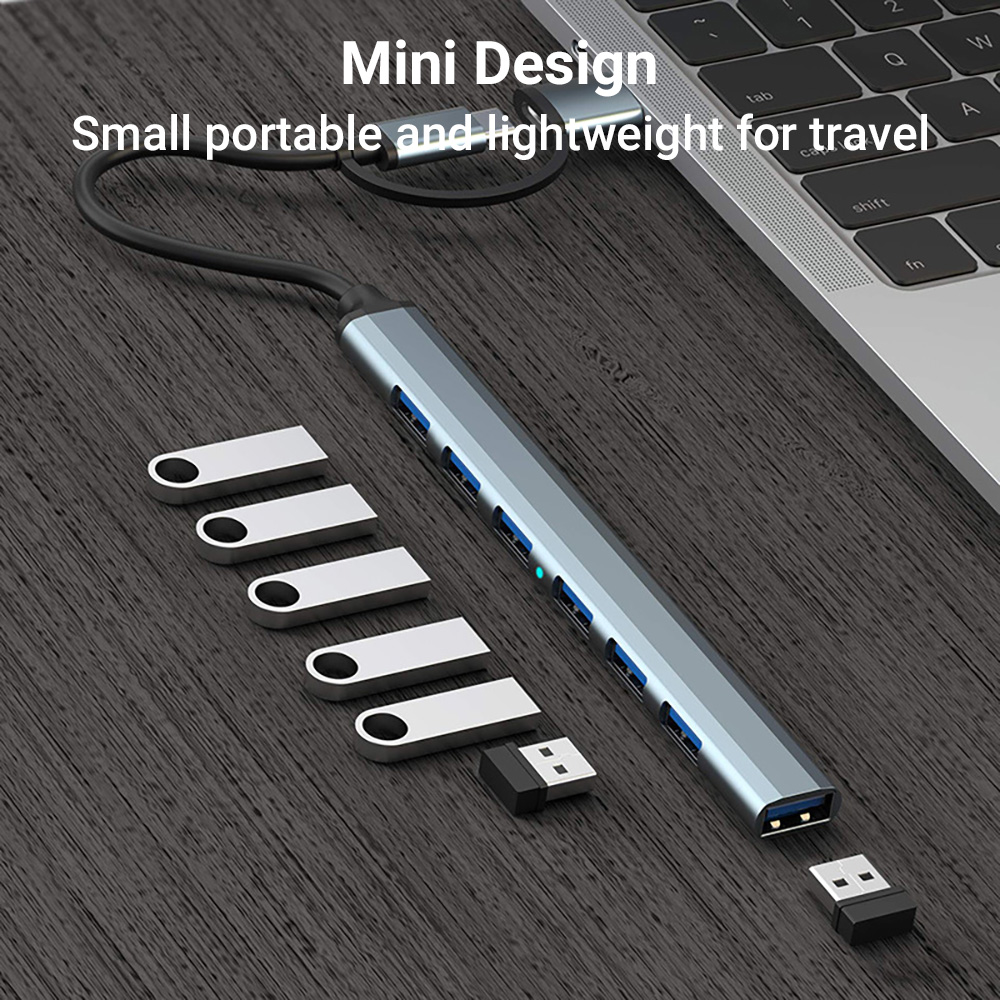 7-in-1 Dual-Head USB-C&USB Doc - Tablet Accessories For Students ulasan dan harga