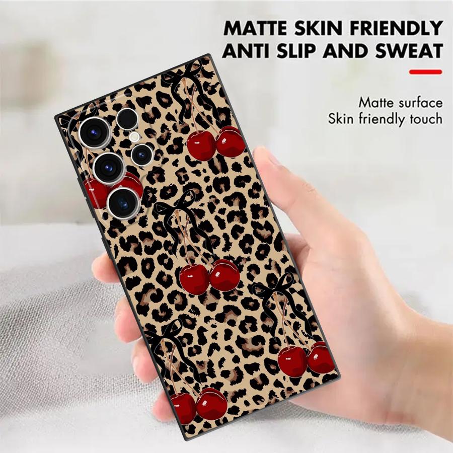 Leopard Cherry Funda Phone Cov - Tablet S9 Fe Accessories ulasan dan harga
