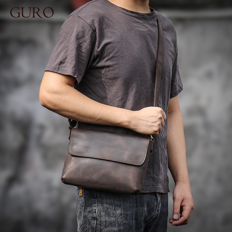 GURO Vintage Genuine Leather S - Tablet Shoulder Bag ulasan dan harga