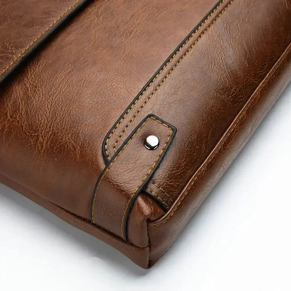 Briefcase For Men PU Leather T - Tablet Shoulder Bag ulasan dan harga