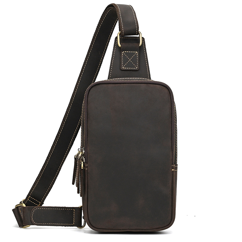 Genuine Leather Men's Chest Ba - Tablet Shoulder Bag ulasan dan harga