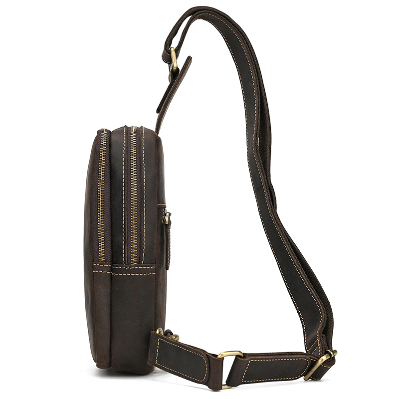 Genuine Leather Men's Chest Ba - Tablet Shoulder Bag ulasan dan harga
