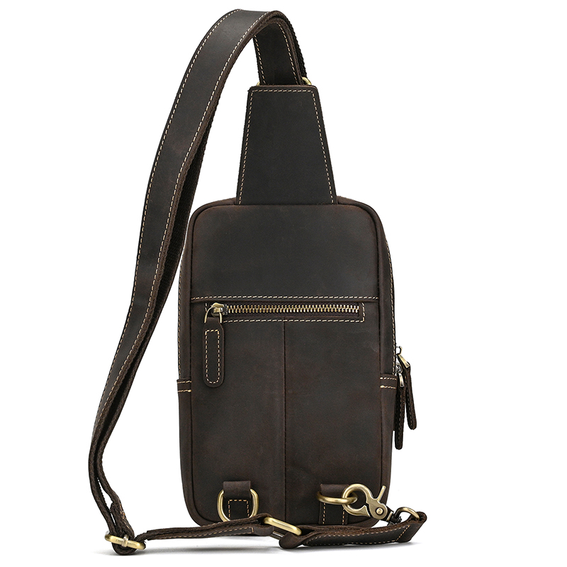 Genuine Leather Men's Chest Ba - Tablet Shoulder Bag ulasan dan harga