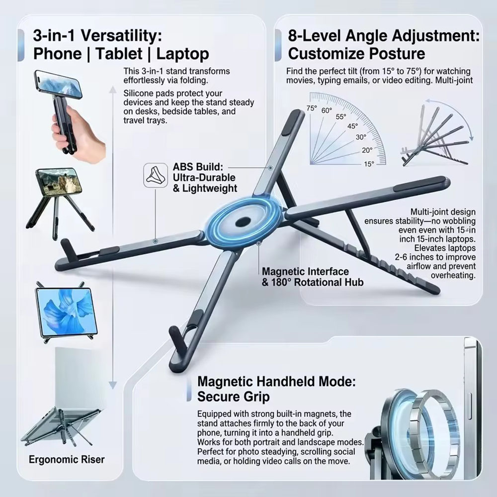 Portable Magnetic Phone Holder - Laptop Tablet Accessories ulasan dan harga