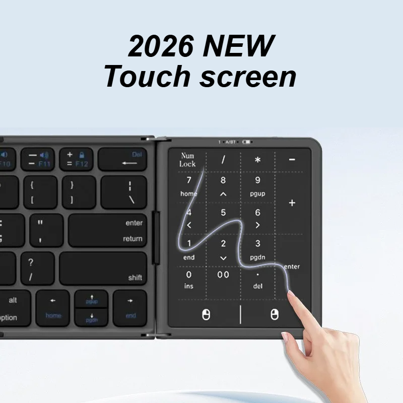 New Three-Fold Folding Bluetoo - Tablet Accessories Keyboard ulasan dan harga