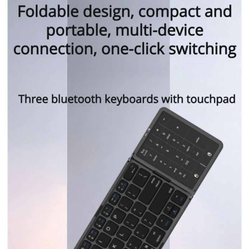 New Three-Fold Folding Bluetoo - Tablet Accessories Keyboard ulasan dan harga