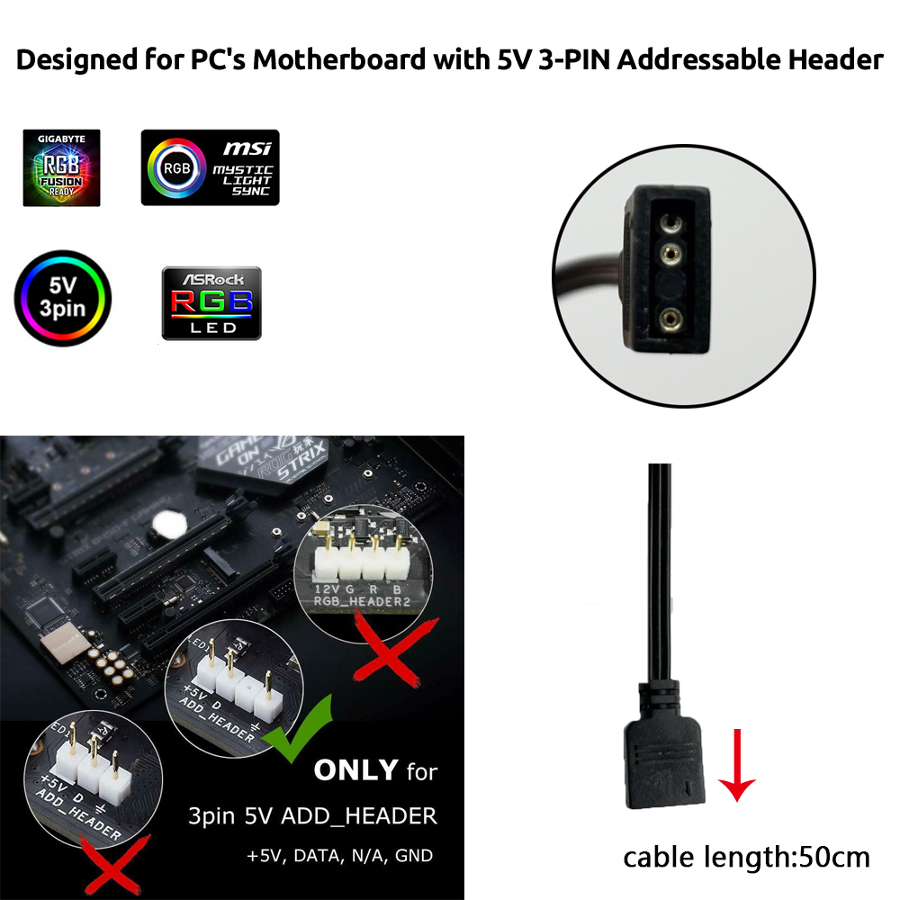 5V ARGB 3Pin Header for Asus A - Tablet Accessories Aesthetic ulasan dan harga